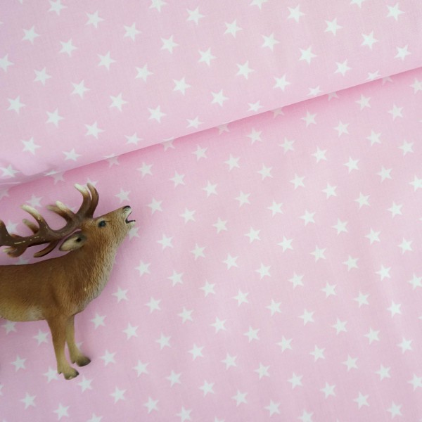 Baumwollstoff, Carrie, Sterne, 7 mm, Hellrosé