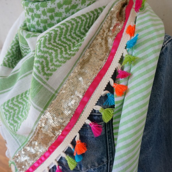 Sommertuch Unikat 'Grün-Bunt'