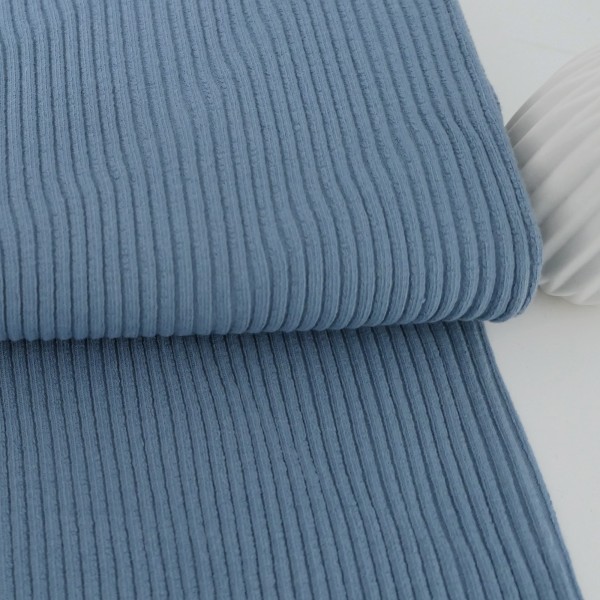 Grobstrickbündchen Heiko, Mittelblau, Uni, Meterware