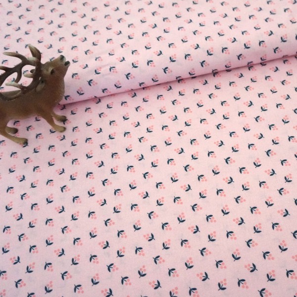Baumwollstoff, Magic Garden, Blüten, Rosa, Meterware