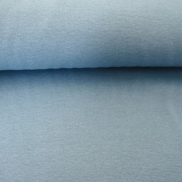 Bündchen 35 (70) cm, Uni Dusty Blue, Rauchblau, Meterware