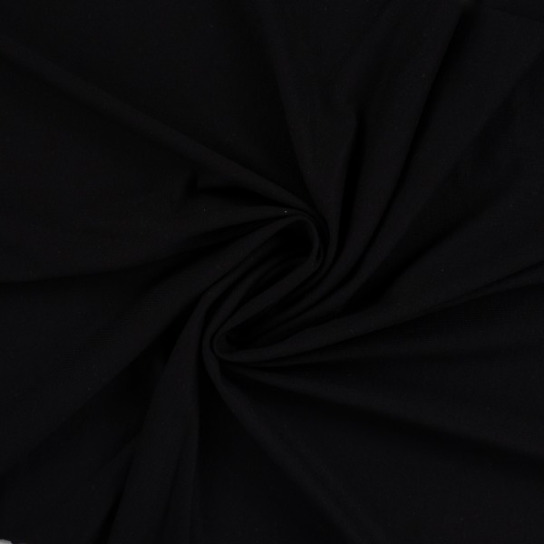 Viskosejersey, Jersey, Uni, Schwarz, Meterware