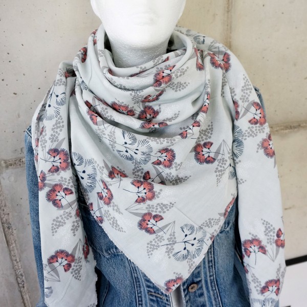 Dreieckstuch XL, Musselin, Dolden, 100% Baumwolle, Damentuch