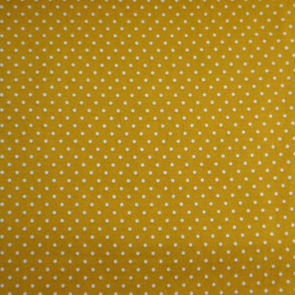 Baumwollstoff, kleine Punkte, 2mm, Judith, Senfgelb