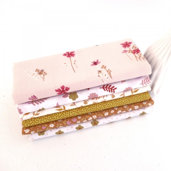 Stoffpaket Baumwolle, Fat Quarter, Gelb, Orange, Mixed, Patchwork