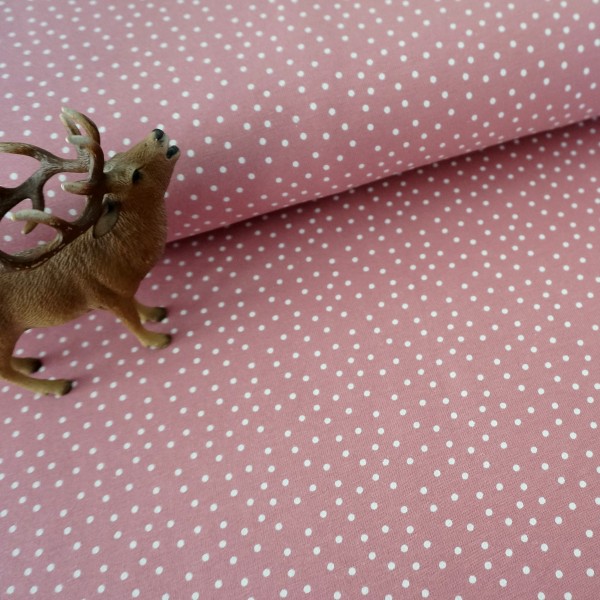 Jersey, Punkte, Altrosa, Meterware