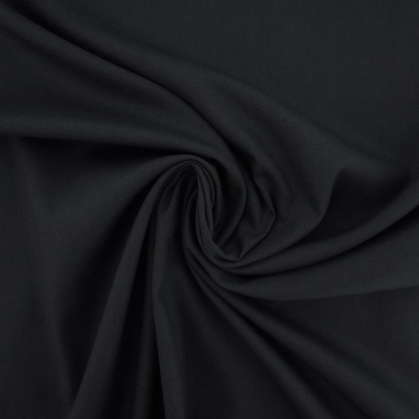 Baumwollstoff Uni Schwarz "Heide", Meterware