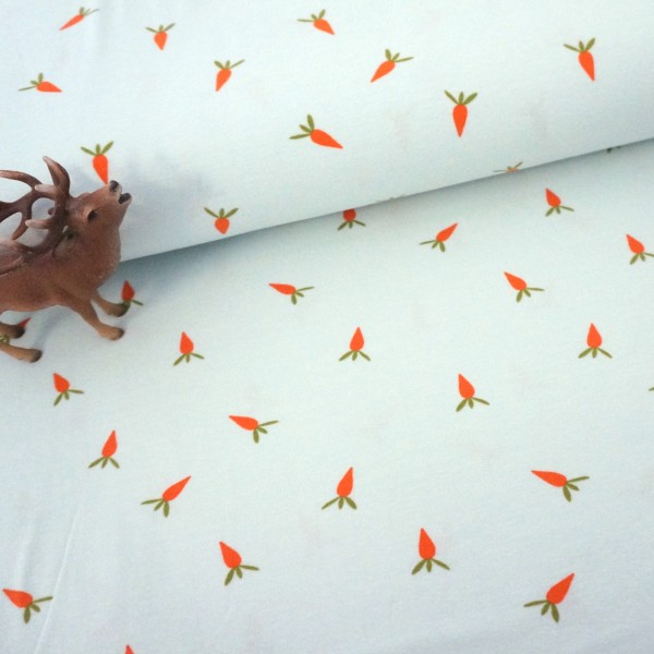 Jersey, Möhrchen, helles Mint, Aqua, Meterware