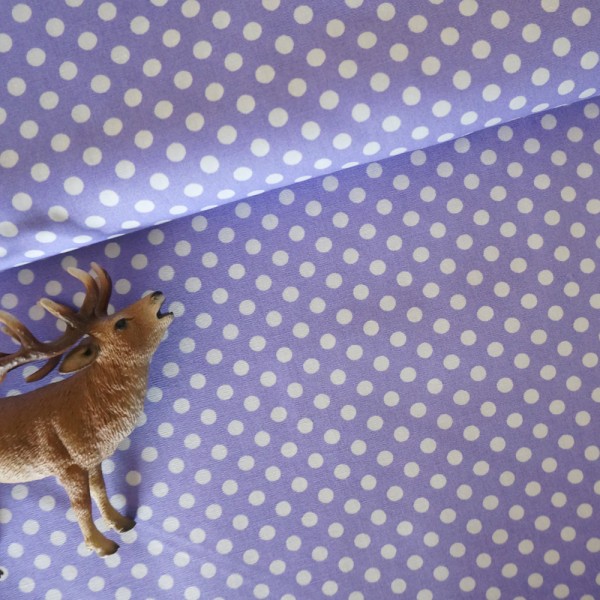 Baumwollstoff, Popeline Punkte, Lila, Meterware