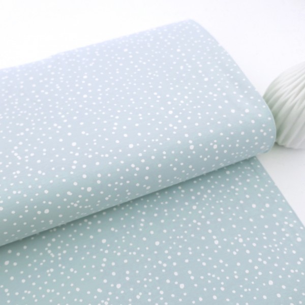 Jersey, Kleckse, Punkte, Zartblau, Meterware