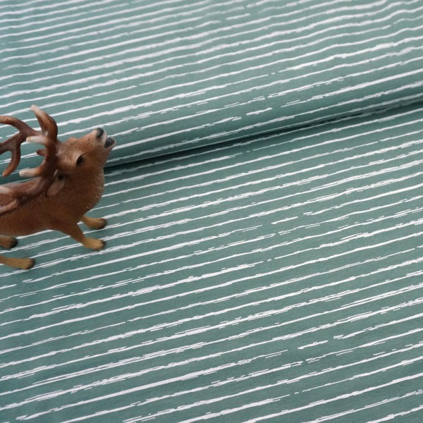 Jersey, Linien, Altgrün, Meterware