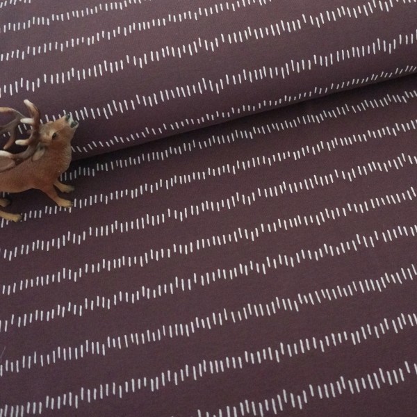 Jersey, unregelmäßige Striche, Mauve, Meterware