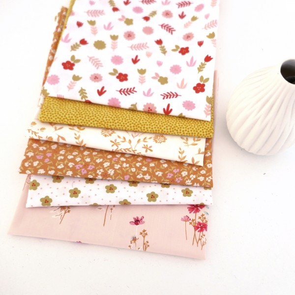 Stoffpaket Baumwolle, Fat Quarter, Gelb, Orange, Mixed, Patchwork