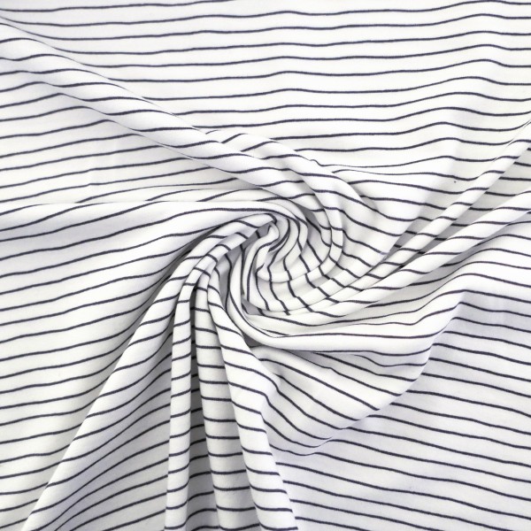 Jersey Linien, Off-White, Dunkelgrau, Meterware