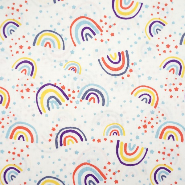 Baumwollstoff, Regenbogen, Bunt, Meterware