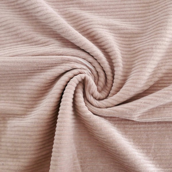 Cordjersey, Cordjersey, elastisch, Uni, Rosé, Meterware