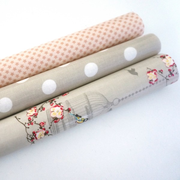 Restepaket Wachstuch, Birdcage Toffee, Dots, Stars Rosé