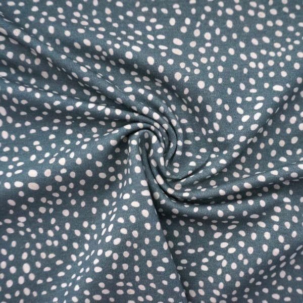 Jersey, Miniwinter, Kleckse, Rauchblau, swafing, Meterware