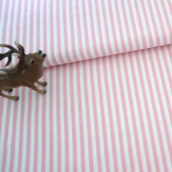 Baumwollstoff, Caravelle, Streifen, 5 mm, Rosa, Meterware
