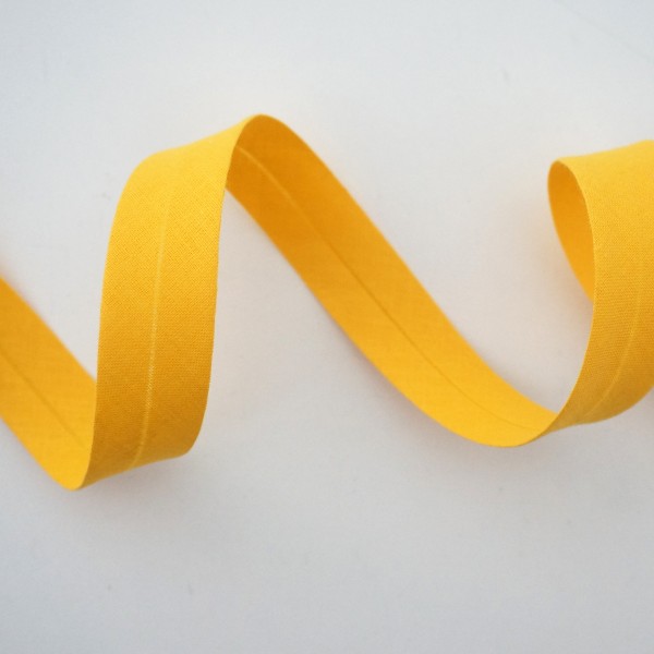 Baumwollschrägband Uni Gelb, 5 Meter