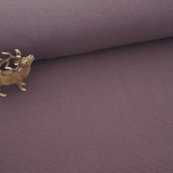 Waffelstrick, Waffeljersey, Uni, Mauve, Meterware