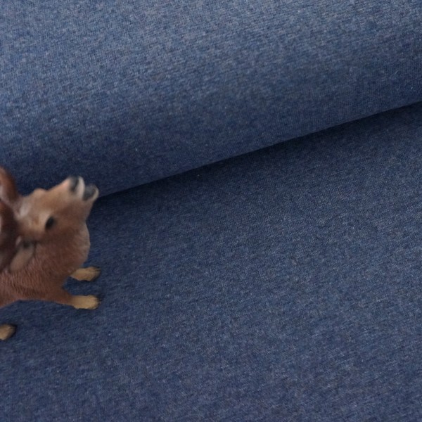 Bündchen, Heike, Uni, Dunkelblau, meliert, Meterware