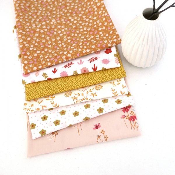 Stoffpaket Baumwolle, Fat Quarter, Gelb, Orange, Mixed, Patchwork