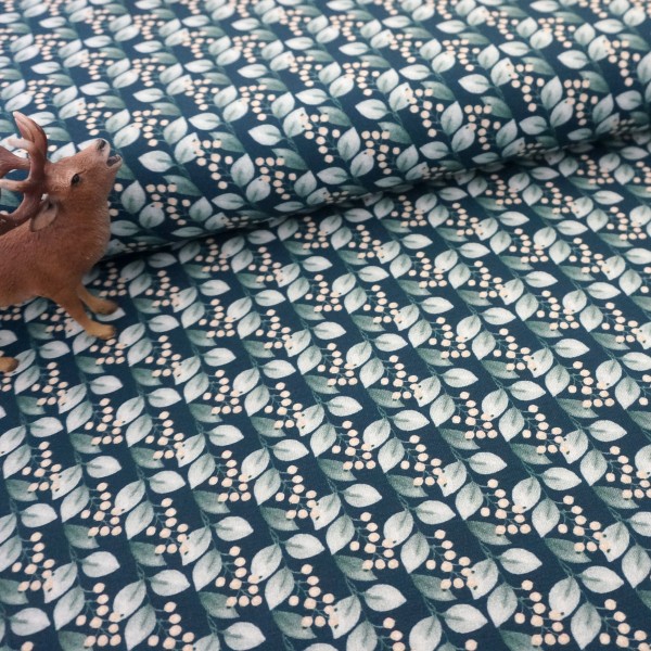 Jersey, Wood Animals, Beeren, Dunkelblau, swafing, Meterware