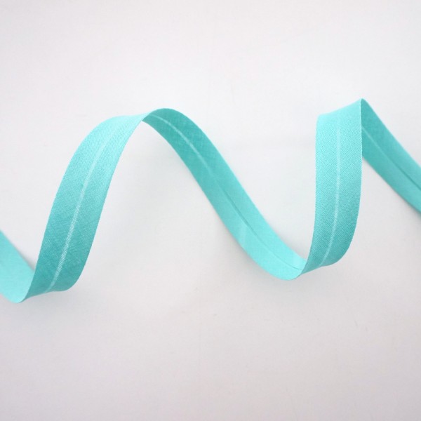 Baumwollschrägband Uni Aqua, 5 Meter