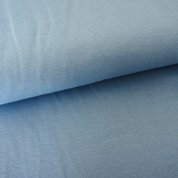 Bündchen 35 (70) cm, Uni Dusty Blue, Rauchblau, Meterware