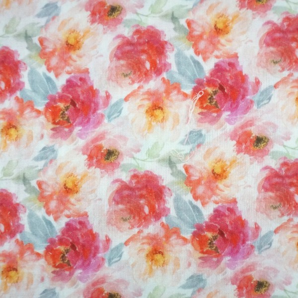 Musselin Rosen, Water Colour, Meterware