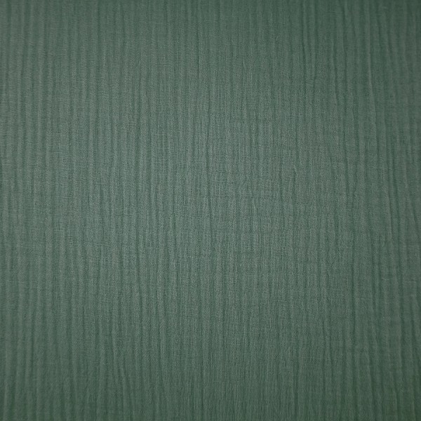 Musselin, Double Gauze, Uni, Altgrün, dunkel, Meterware