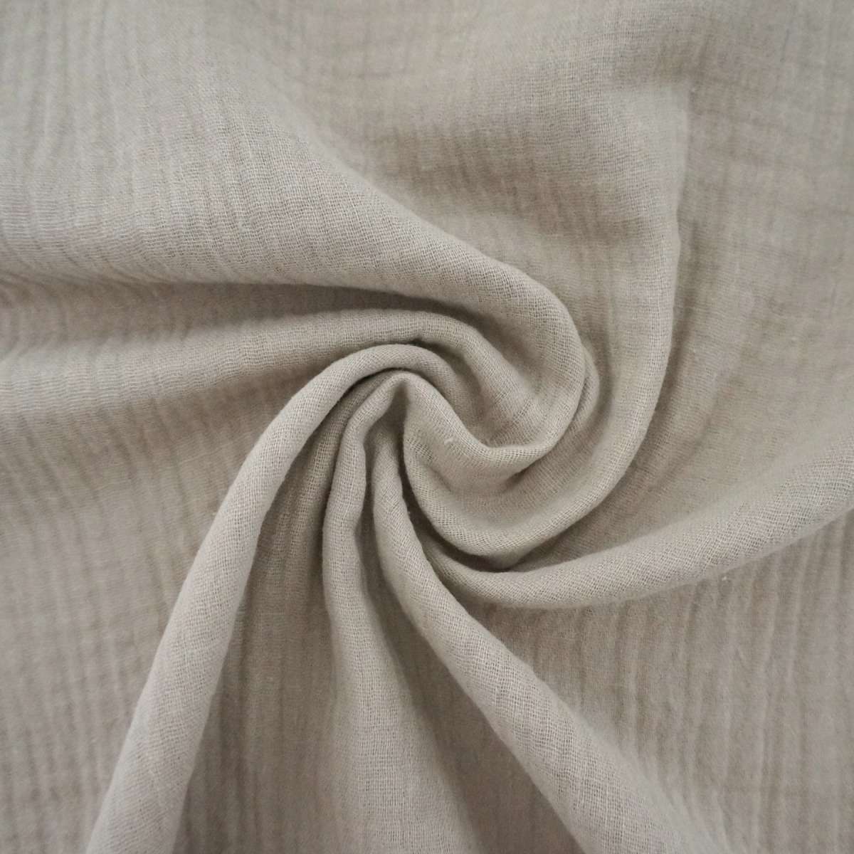 Musselin, Double Gauze, Uni, Sand, Beige, Meterware bei STOFFREVIER.DE