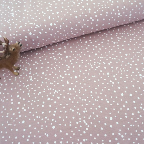 Jersey, Kleckse, Punkte, Softrose, Meterware