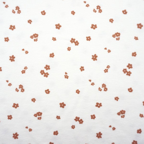 Jersey Blumen, Streublumen, Ocker, Meterware