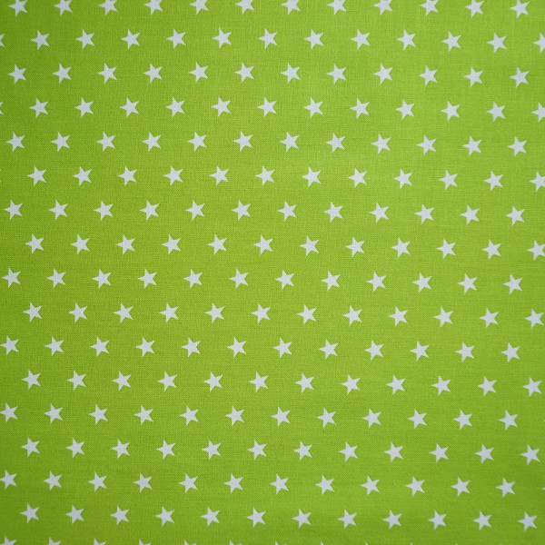 Baumwollstoff, Carrie, Sterne 7 mm, Lime/Weiß