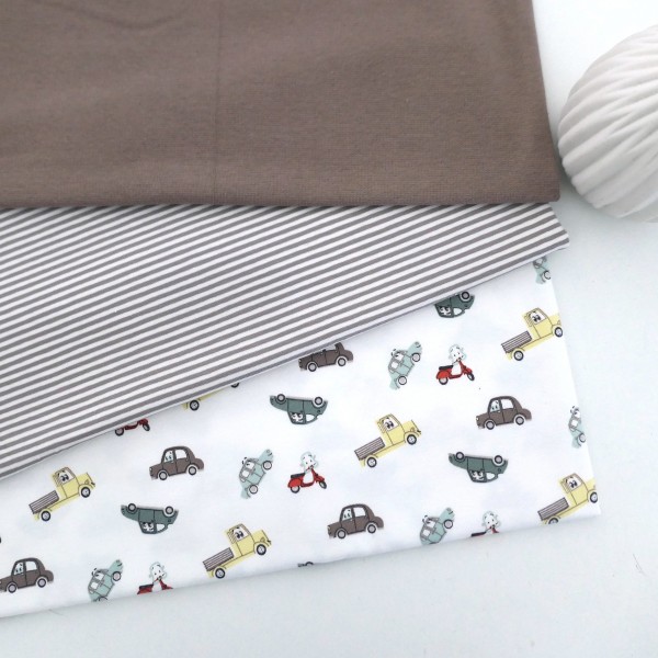 Stoffpaket Jersey, Cars, Autos, Ringel, Bündchen