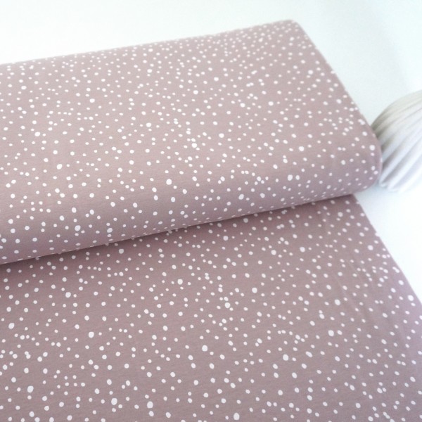 Jersey, Kleckse, Punkte, Softrose, Meterware