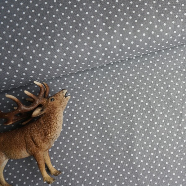 Baumwollstoff, kleine Punkte, Punkte, 2mm, Judith, Grau