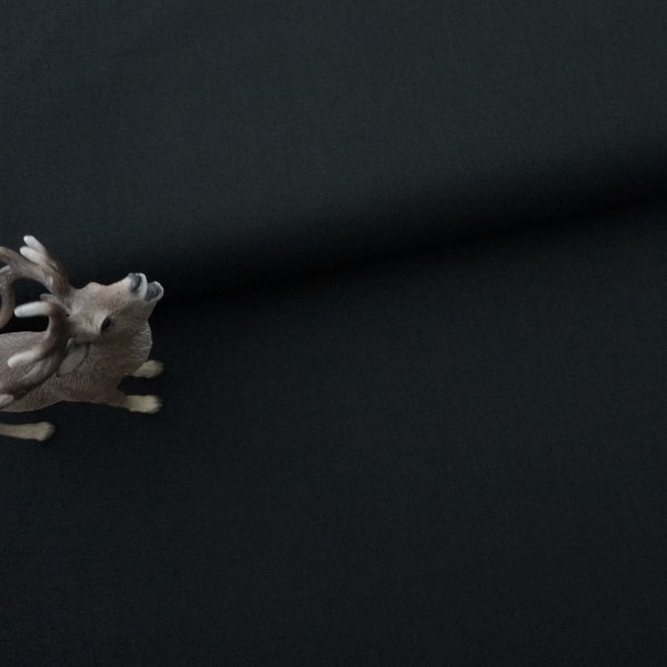 Baumwollstoff, Popeline, Uni, Schwarz, Meterware