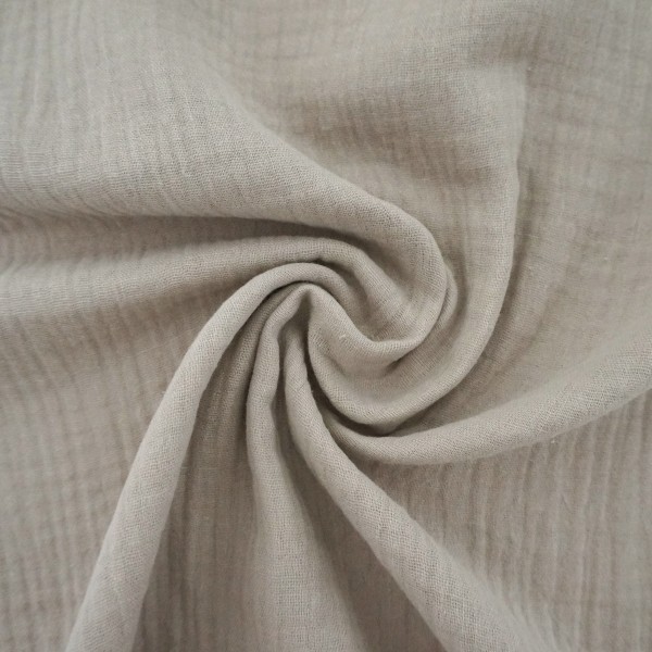 Musselin, Double Gauze, Uni, Sand, Beige, Meterware