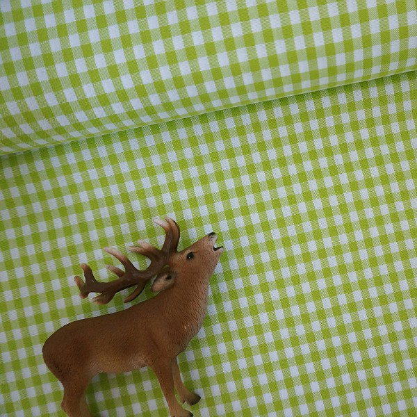 Vichykaro 5 mm, Baumwollstoff, Hellgrün