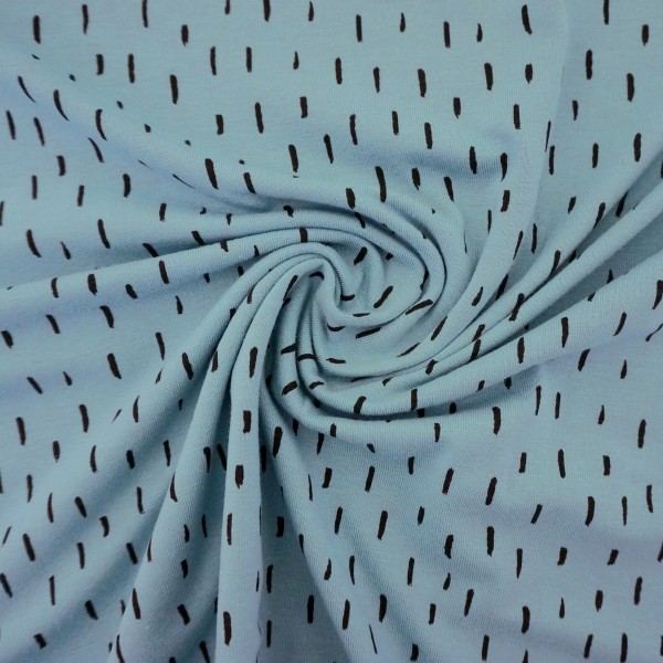 Jersey Striche, Türkisblau, Meterware