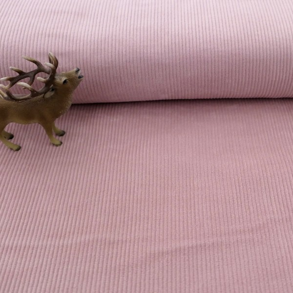 Cordjersey, Cord elastisch, Uni, Altrosa hell, Meterware