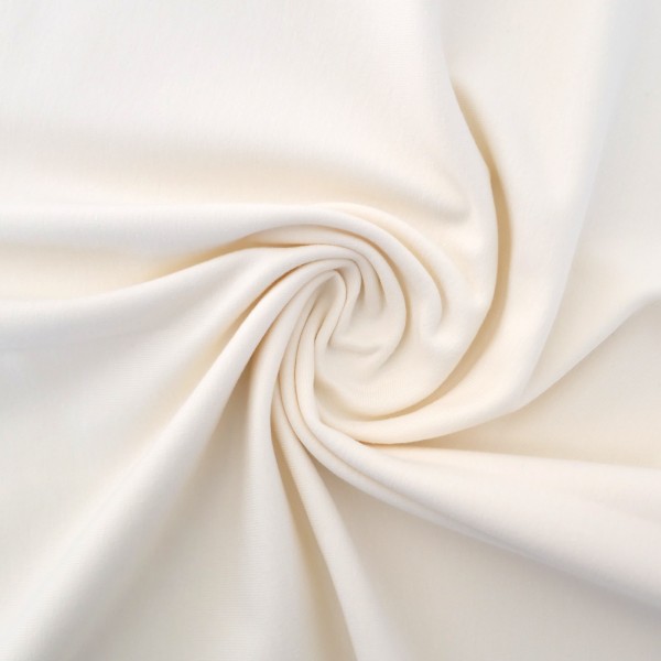 Jersey Uni, Naturweiß, Vanille, Meterware
