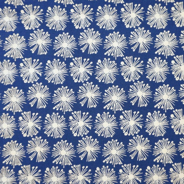 Baumwollstoff, Patchwork, Hand Picked, Burst, Blau, Weiß