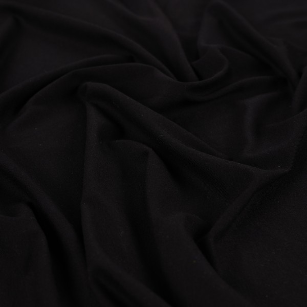 Viskosejersey, Jersey, Uni, Schwarz, Meterware