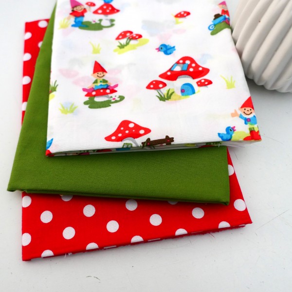 Restepaket Patchwork, Zwerge, Polka Dots, Uni