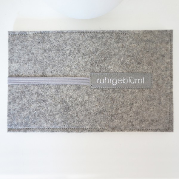 Handy-Hülle Wollfilz 'Kugeln Bunt', Grau