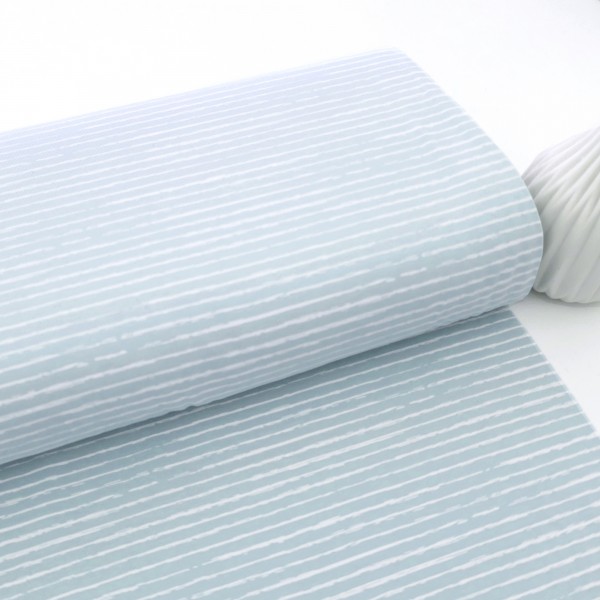 Jersey, Linien, Zartblau, Meterware